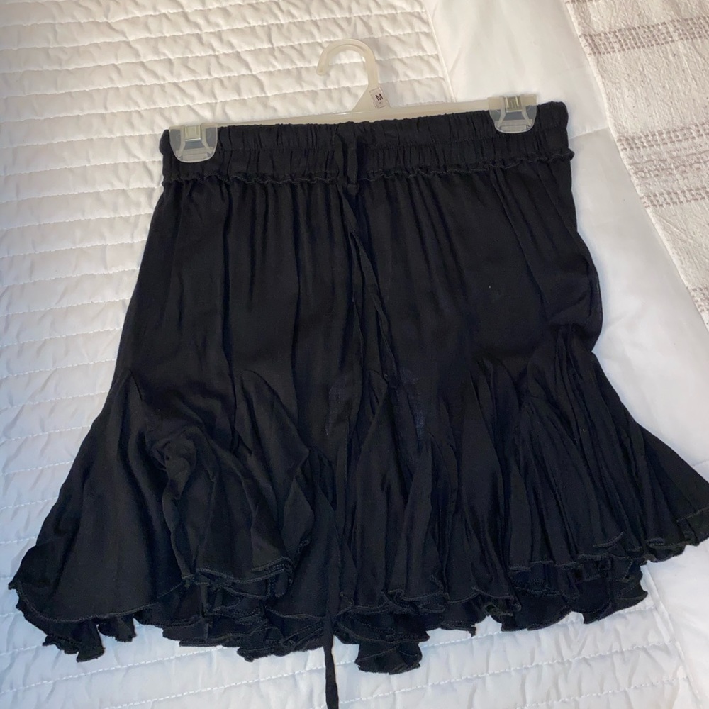 Black ruffle skirt